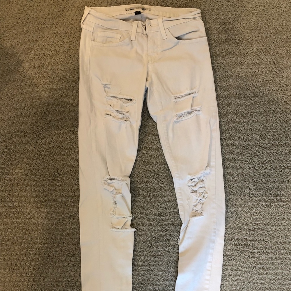 flying monkey ripped white jeans